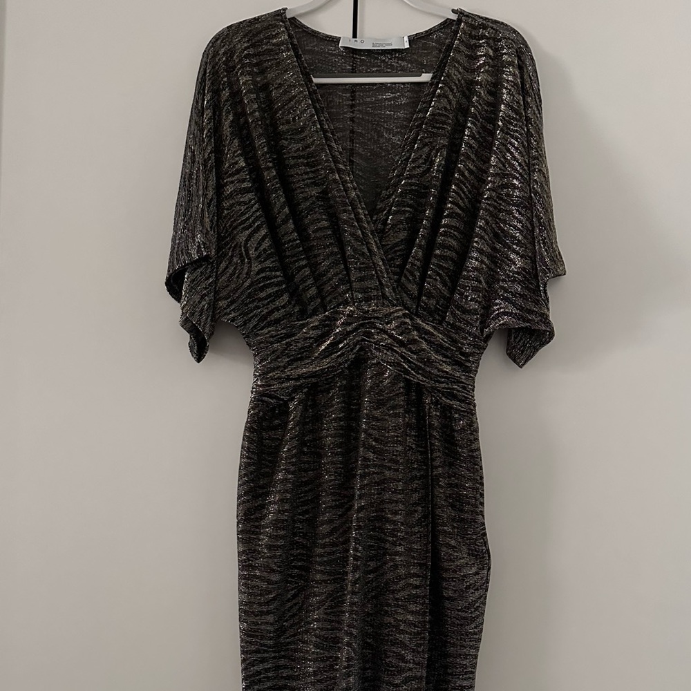 IRO Shimmering Black Midi Dress